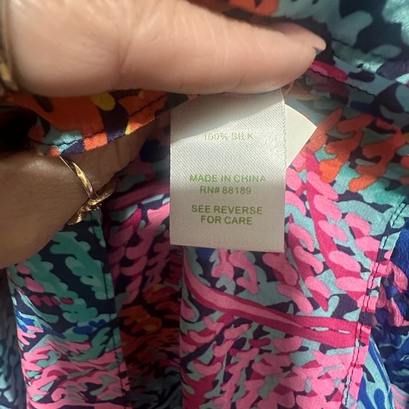 Lily Pulitzer Women's Multi Color Betty Electric Racer Back 100% Silk Dress S - Picture 4 of 4
